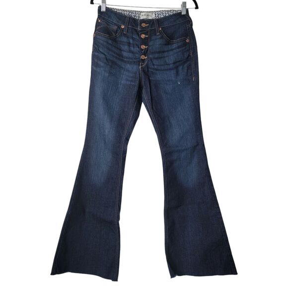 Ariat Real Jeans High Rise Ophelia Flare Fray Hem Size 28x32 - Picture 2 of 15